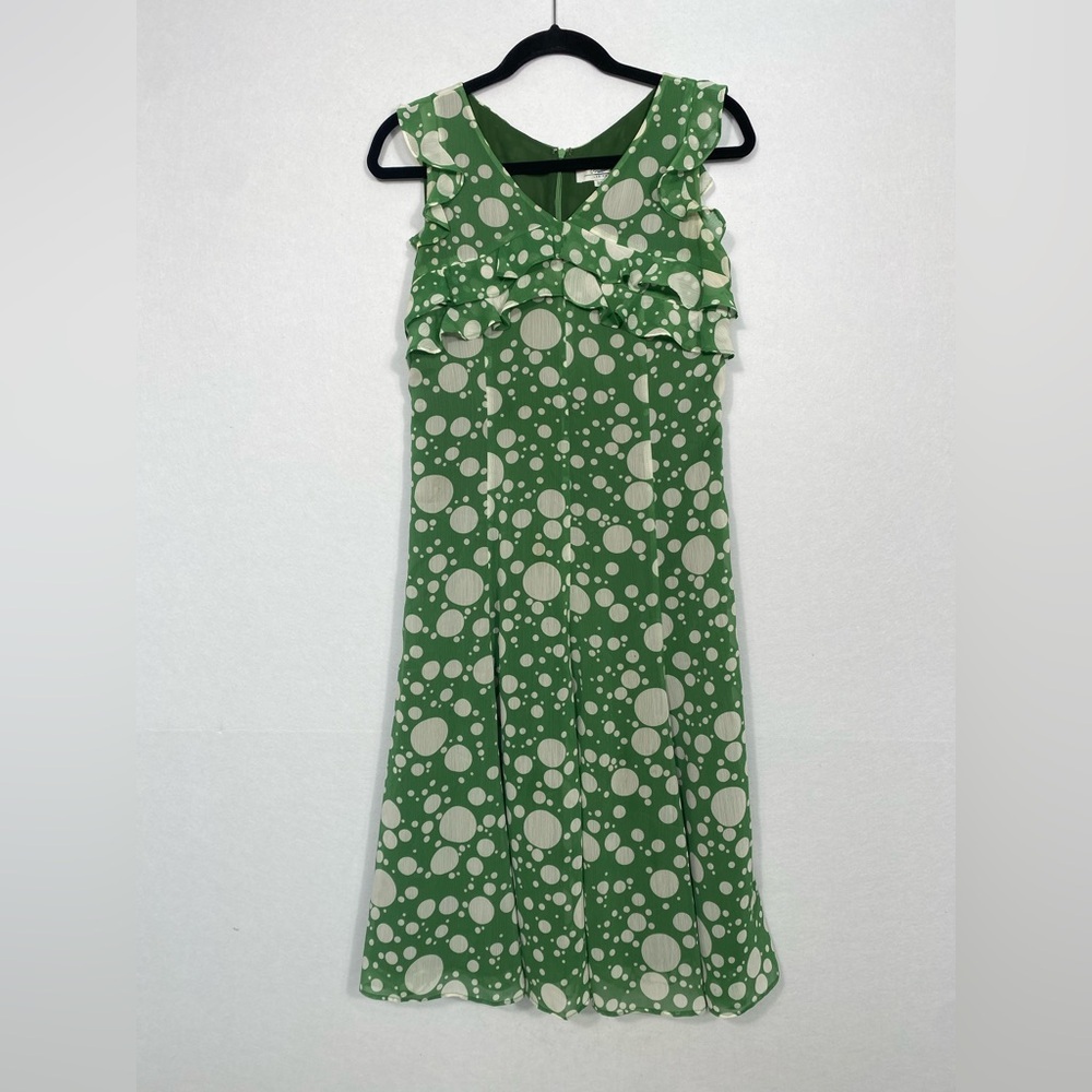 Vintage Green Polka Dot Sleeveless Dress by Crocodile size 8